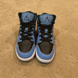 Kids Air Jordan 1 Mid - University Blue and Black